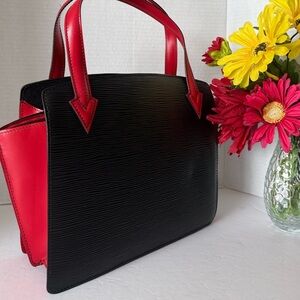 Louis Vuitton Varennes Epi Black and Red Shoulder Bag.